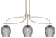 Cavella 3 Light Island Light, New Age Brass Finish, 7.5" Smoke Textured Glass