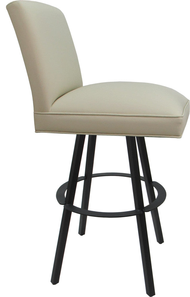 Swivel Sommerville Stool on Warren Base, Ocean Beige Vinyl - Gray, 34"