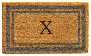 Periwinkle Border 18"x30" Monogram Doormat, Letter X