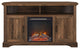 Coastal Grooved Door Fireplace Corner TV Stand for TVs up to 60"? - Rustic Oak