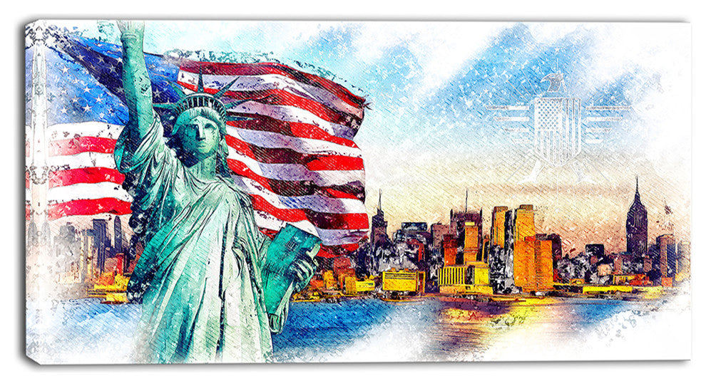 "Colorful Liberty Lady" Canvas Painting