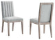 French Vintage Tufted Fabric Dining Side Chairs Set of 2