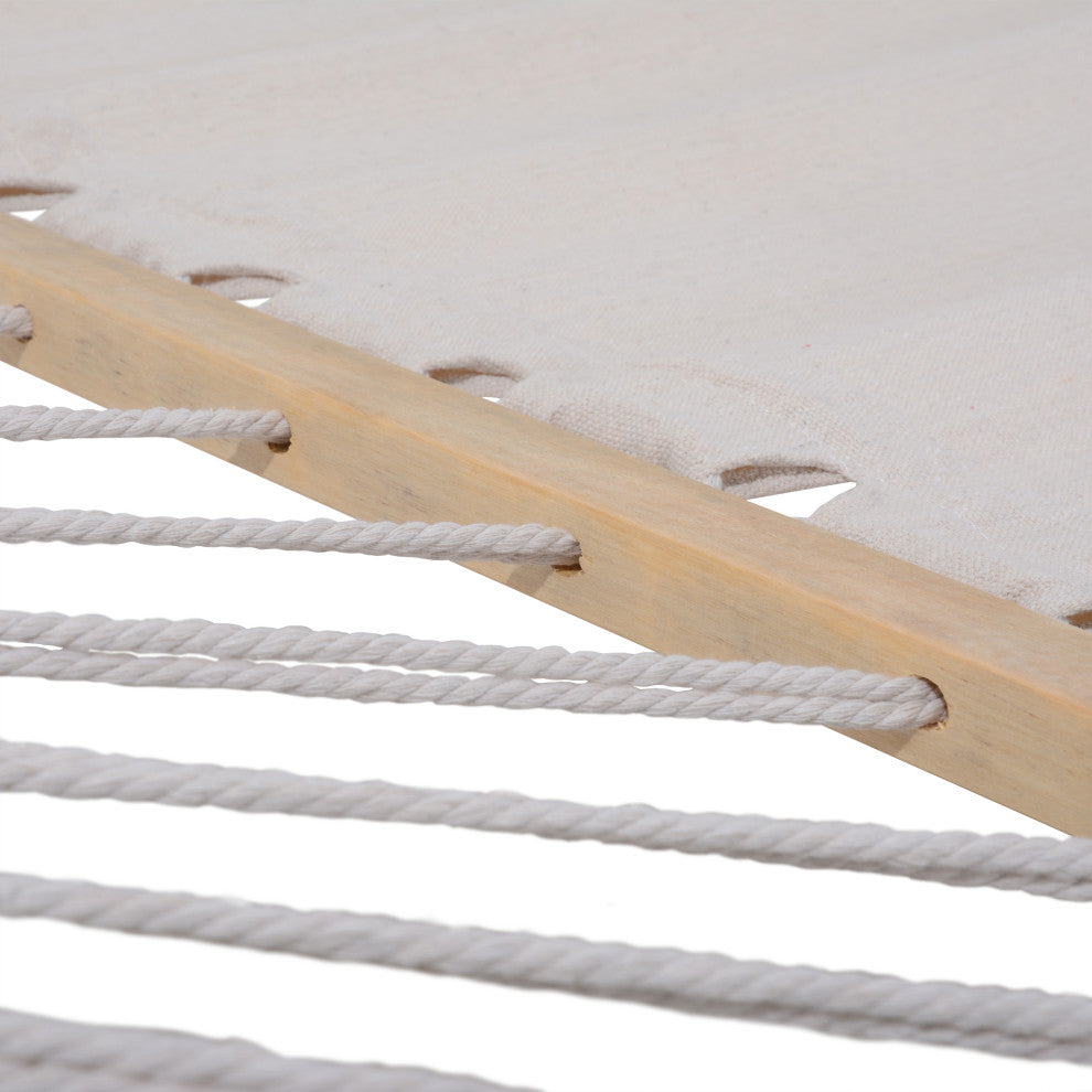 Outdoor Cedar Wood Hammock, Textilene Fabric, White