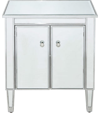 Nightstand 2 Doors 24" W X 16" D X 26" H, Antique Silver Paint