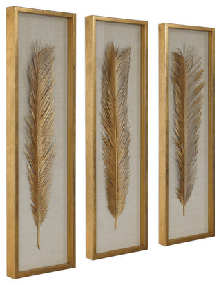 Uttermost Palma Gold Leaf Shadow Box, Set of 3