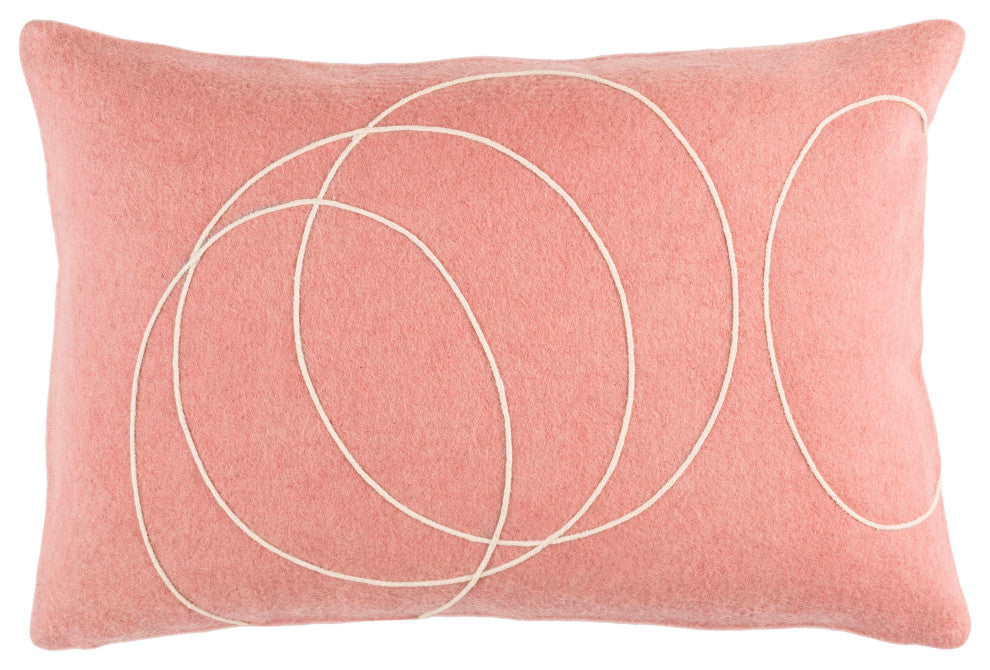 Surya Solid Bold SB-035 13"x19" Pillow Cover, Cream/Mauve