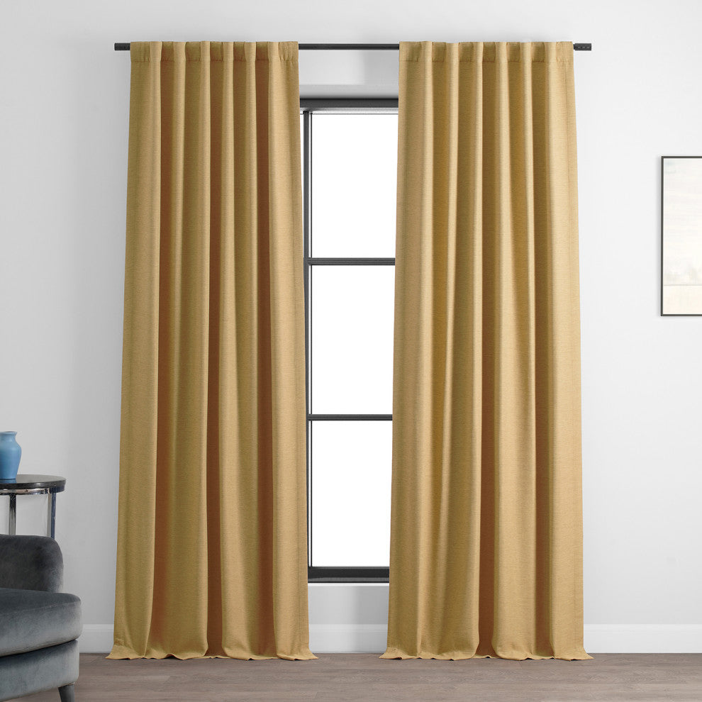 Bellino Blackout Room Darkening Curtain Single Panel, Trinket Gold, 50"x96"
