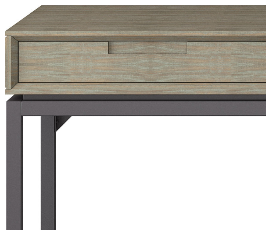 Banting Solid Hardwood Mid Century Wide Desk, Distressed Gray