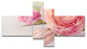 Full Bloom and Blooming Flowers, Floral Canvas Art Print, 60"x32", 4 panels