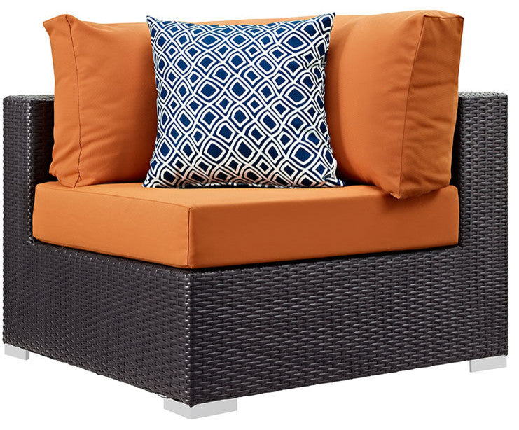 Espresso Orange Convene 7-Piece Outdoor Patio Sectional Set