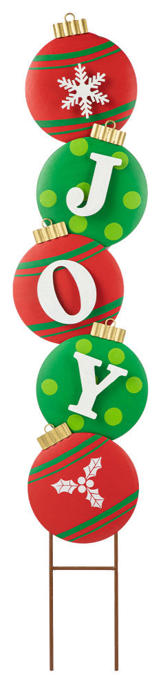 42"H Metal JOY Ornament Yard Stake