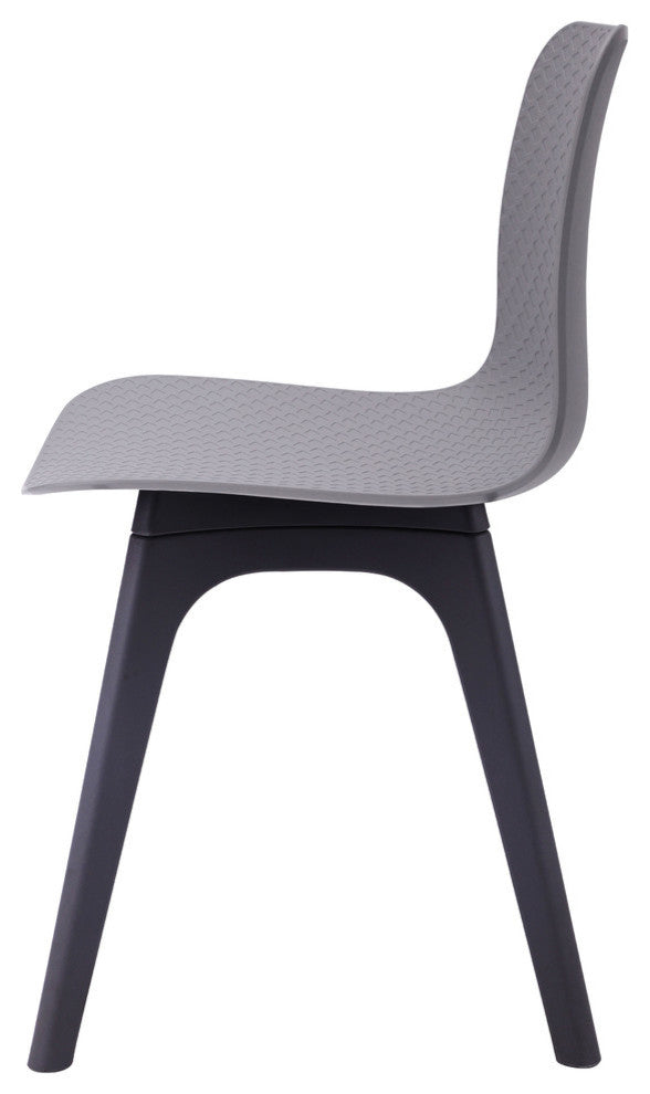 Hebe Series Shell Side Chairs Molded Seat With Leg, Set of 2, Gray