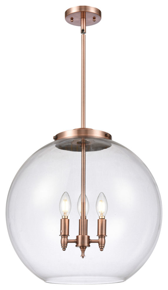 INNOVATIONS 221-3S-AC-G122-18-LED 3-Light Pendant Antique Copper