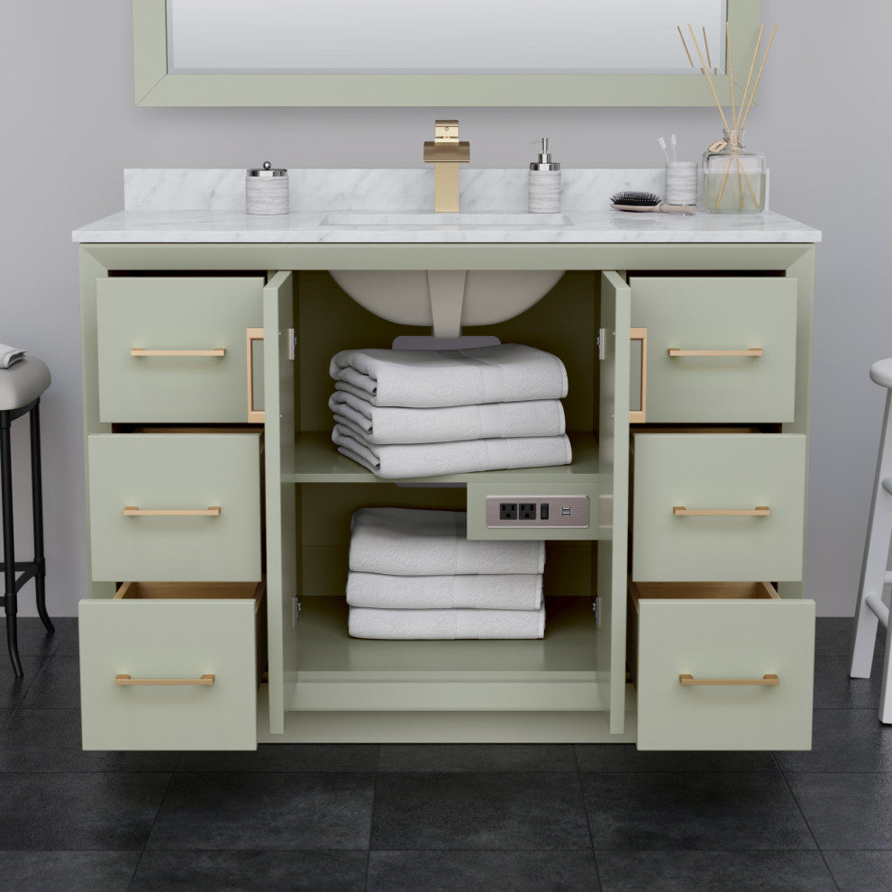 Wyndham WCF414148SLGCMUNSM46 Strada 48" Single Bathroom Vanity in Light Green
