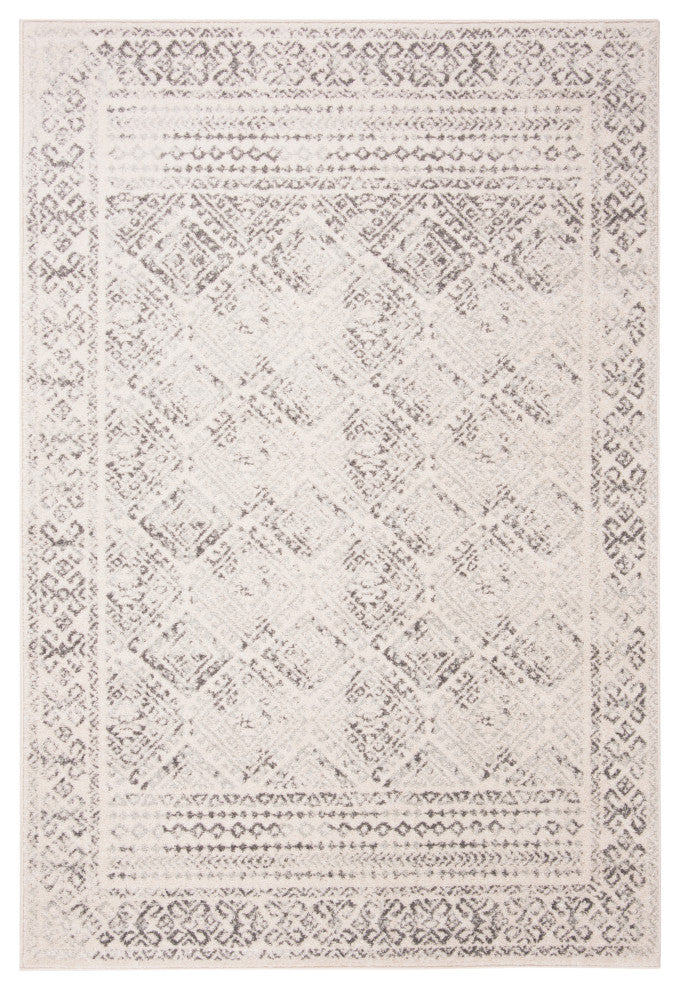 Safavieh Tulum Tul264A Vintage and Distressed Rug, Ivory and Gray, 6'7"x6'7" Round