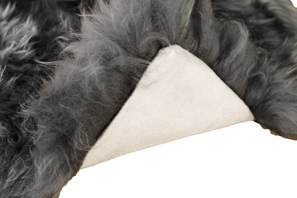 HomeRoots 48" x 72" Gray Quattro Sheepskin Wool Area Rug