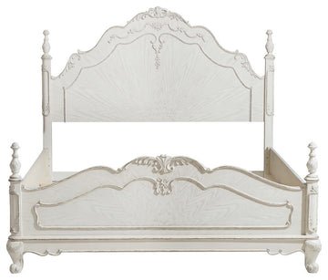 Averny Bed, 2-Tone Finish, Antique White, Gray, Queen