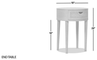 Cabana 18" Round Cane Rattan Storage Side Table, Natural Brown