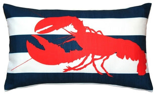 Pillow Decor, Red Lobster Nautical Throw Pillow 12x20