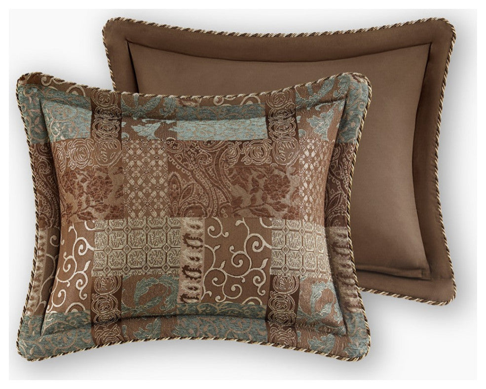 Croscill Classics Galleria 4 Piece Red Comforter Set, Brown