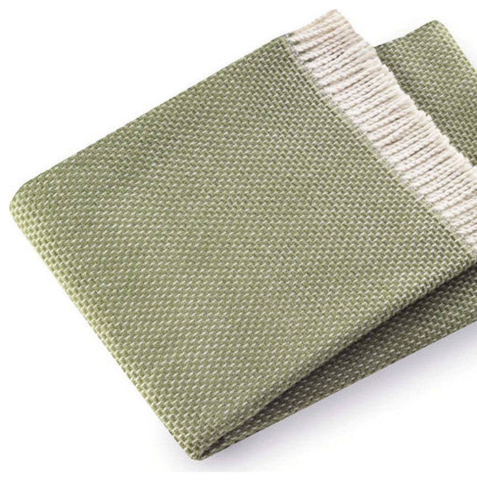 Soft Olive Green Links Pattern Throw Blanket