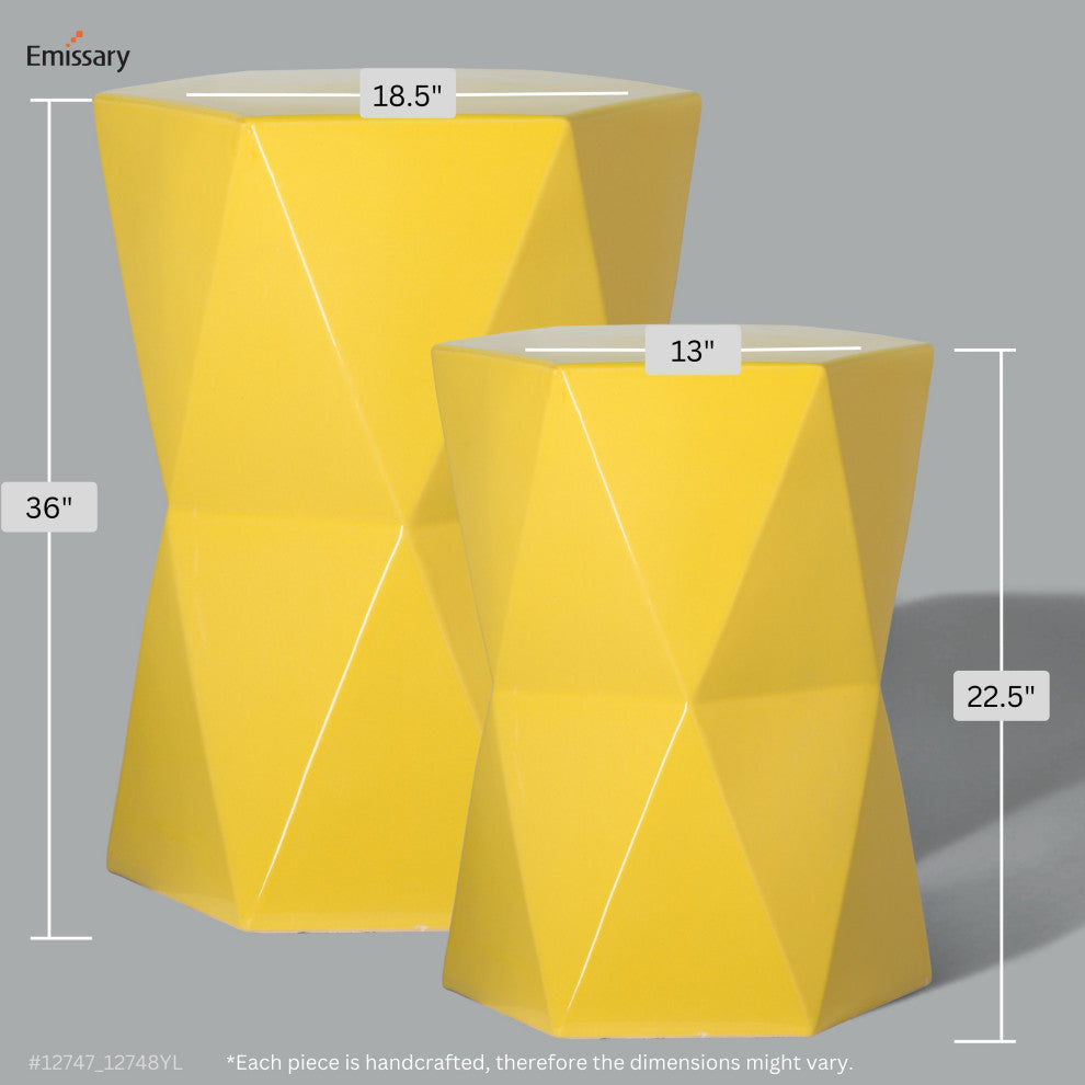 Matrix Hex Stool, Yellow 14x18