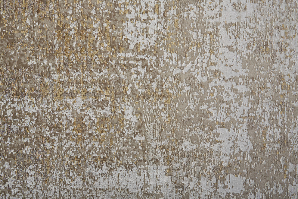 Weave & Wander Lindstra Rug, Taupe/Gold/Ivory, 7ft-9in x 11ft Rug