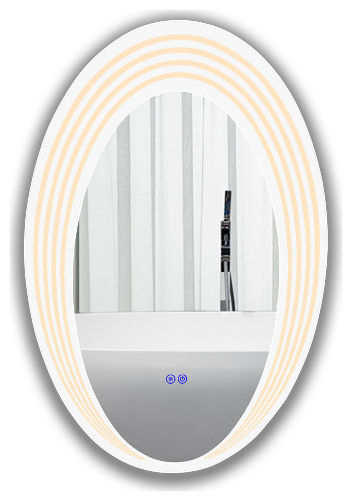 Luminosity Back Lit Oval Touchscreen Led Mirror 36" Height