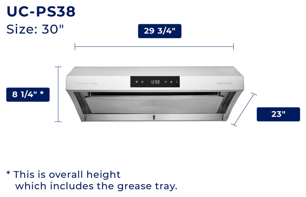 Hauslane | Chef Series Range Hood PS38 30" Under Cabinet Kitchen Extractor