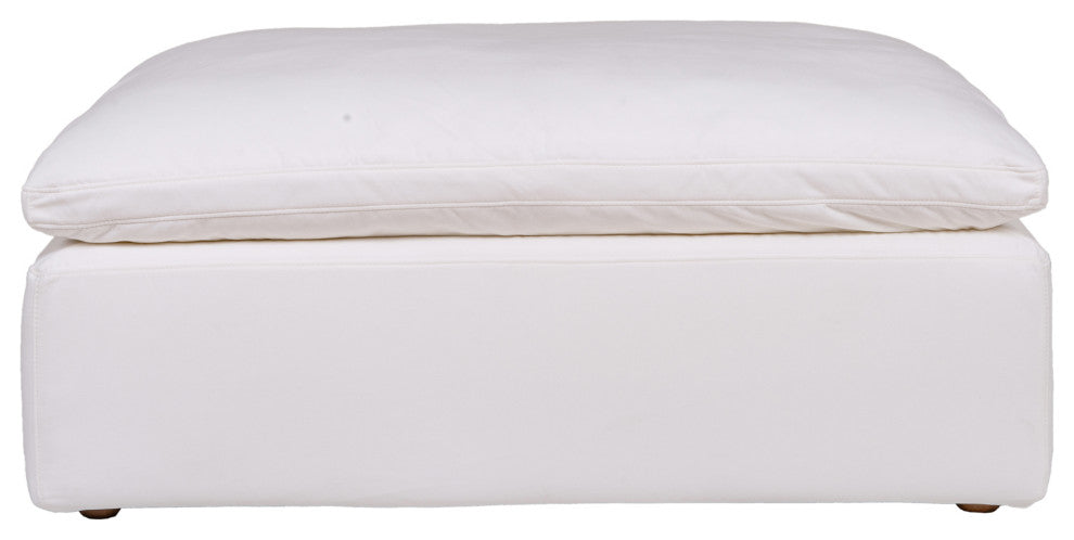 Clay Ottoman Livesmart Fabric White