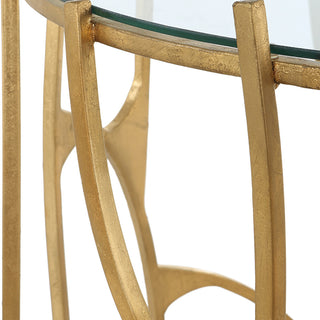 Uttermost 22894 22"W Glass and Iron End Table - Gold