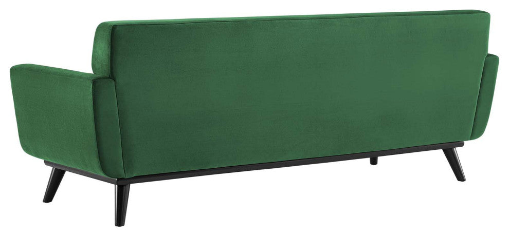 Tufted Sofa, Velvet, Green, Modern, Living Lounge Room Hotel Lobby Hospitality