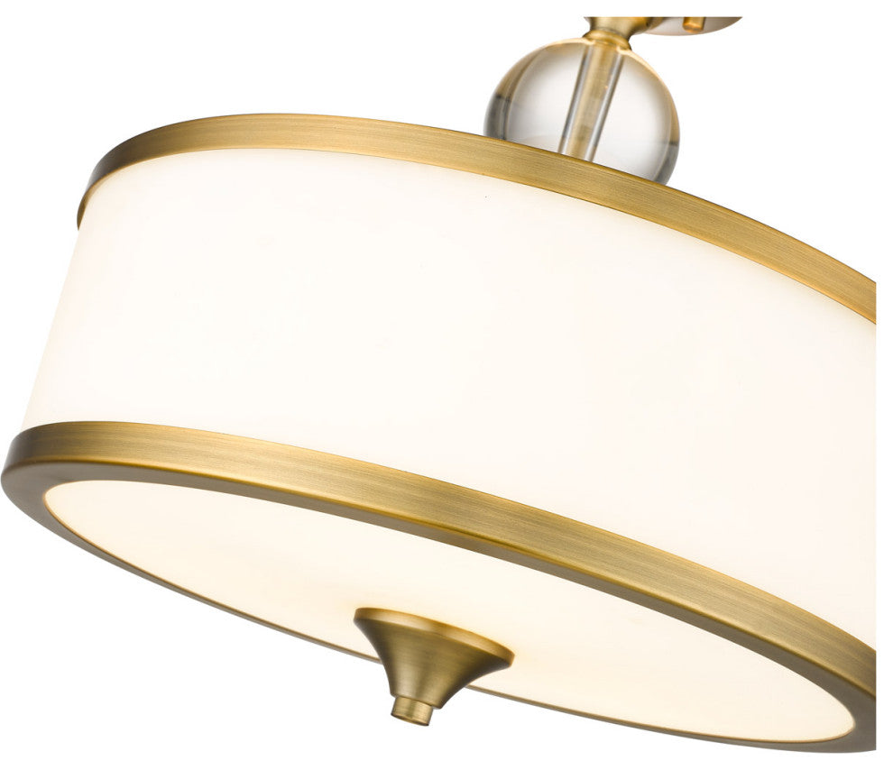 Zlite 307SF-HBR 3-Light Semi Flush Mount, Etched White