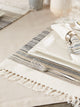 Black Striped Fringed Placemat Set of 6