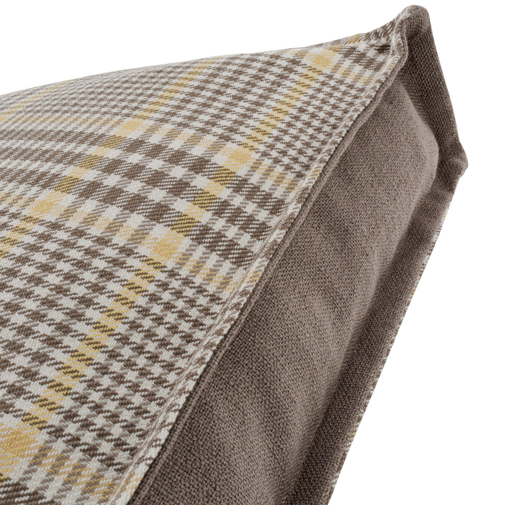 Newport Leeds 17" Plaid Throw Pillow, Set of 2, Pewter