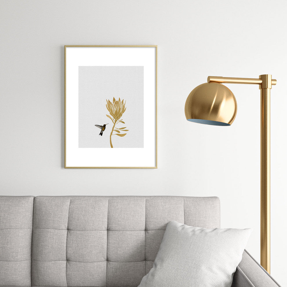 Orara Studio Hummingbird and Flower I Metal Framed Art Print
