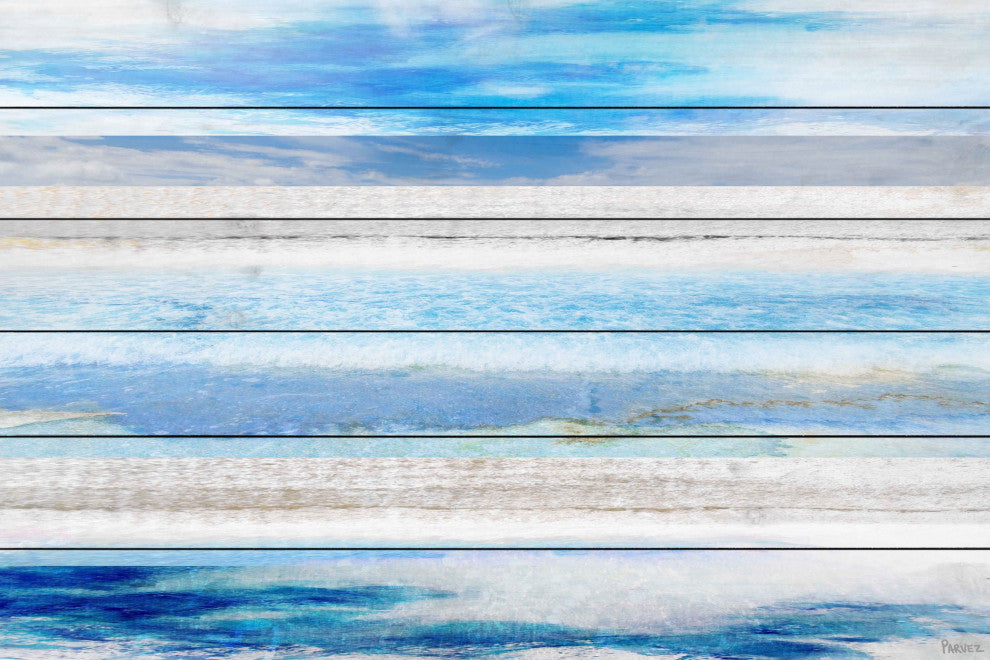 "Baia Azul" Print on White Wood, 45"x30"