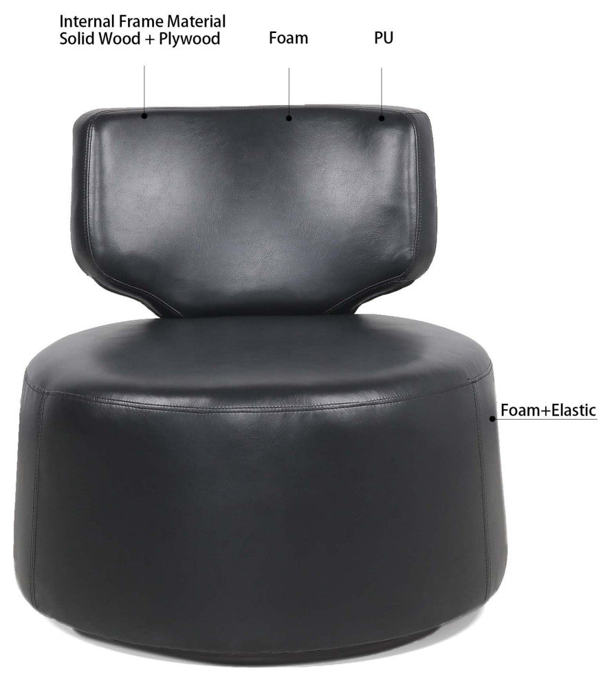 Faux Leather/Fabric Side Chair with Metal Base, Black, 29'' X 29''