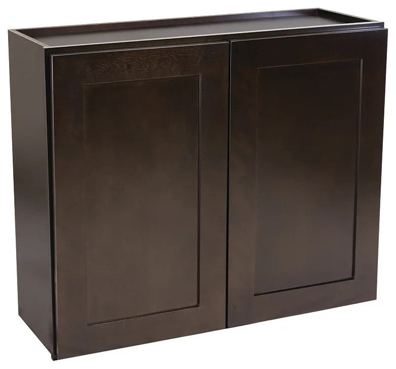 Wall Hanging Storage Cabinet, Soft Closing Door & Hidden Shelves, Espresso, 30"