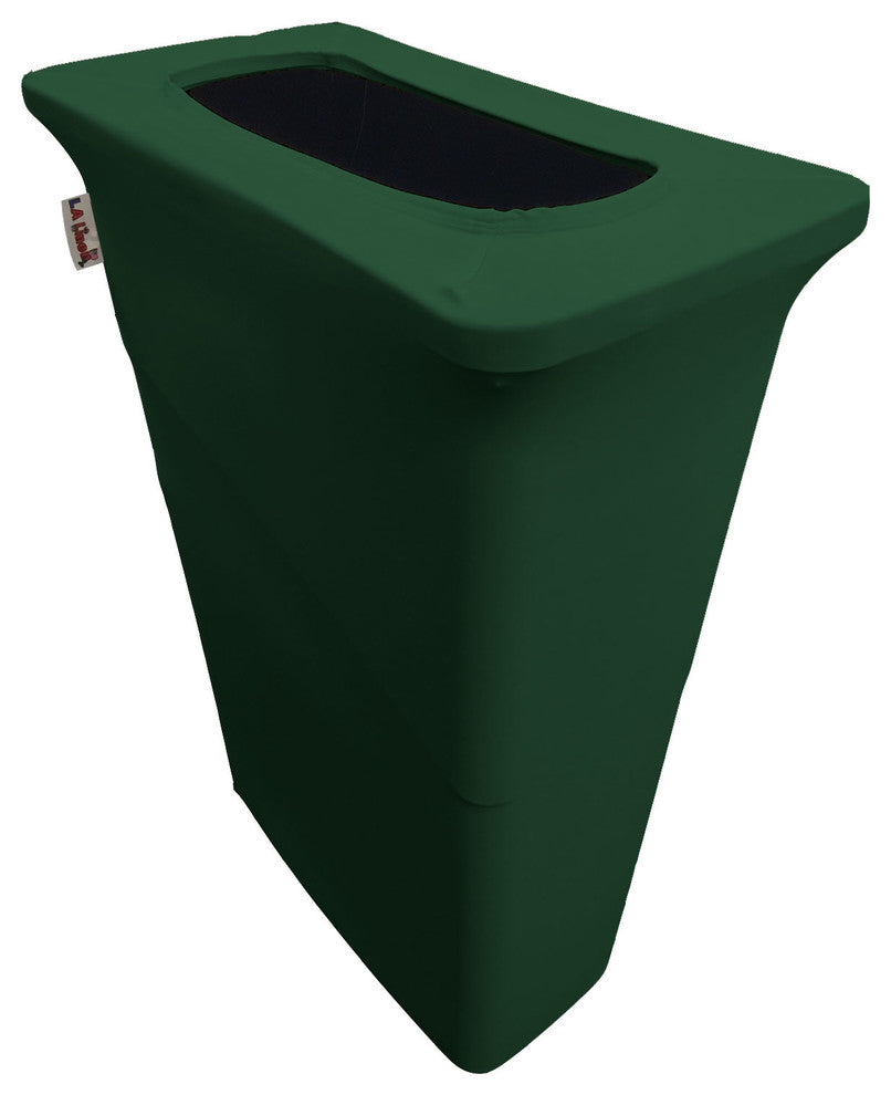 LA Linen Stretch Spandex Trash Can Cover for Slim Jim 23 gal., Hunter Green