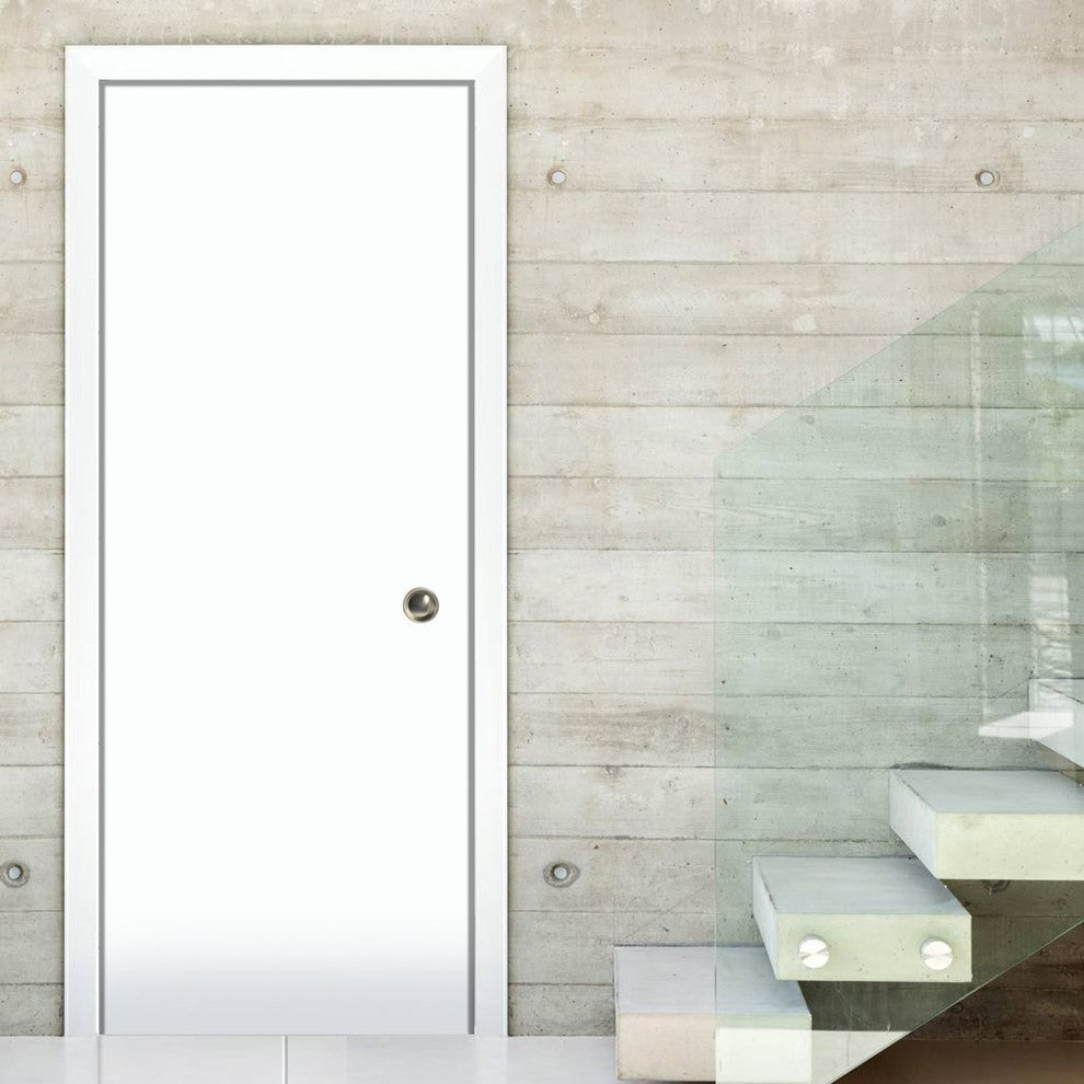 Sliding Pocket Door 24 x 80 & Hardware Frames | Planum 0010 White Silk