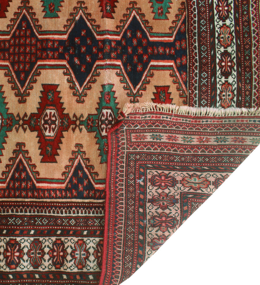 Fine Vintage Distressed Arghavan Ivory/Red Rug, 4'2x5'11