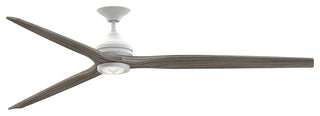 Fanimation Spitfire 84" Fan/LED Light, matte White, Matte White/Weathered Wood Blades