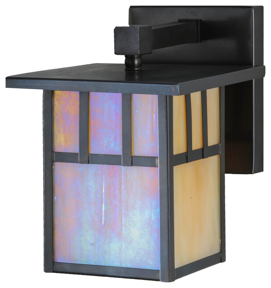 7W Hyde Park Double Bar Mission Solid Mount Wall Sconce