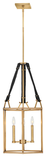Hinkley Monroe Medium Open Frame Pendant, Heritage Brass