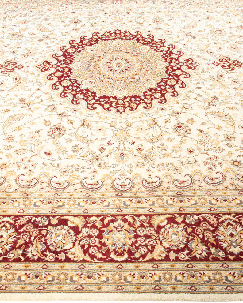 Etawah, One-of-a-Kind Hand-Knotted Area Rug Ivory, 8'2"x10'5"
