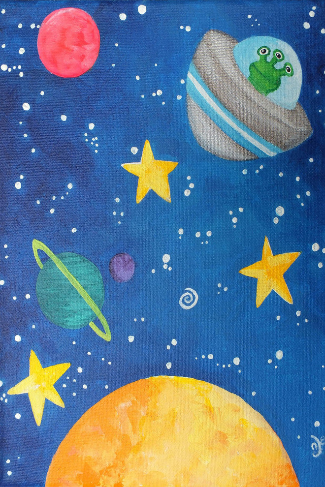 Marmont Hill, "Three Eyed Alien" by Nicola Joyner Print on Wrapped Canvas, 16x24