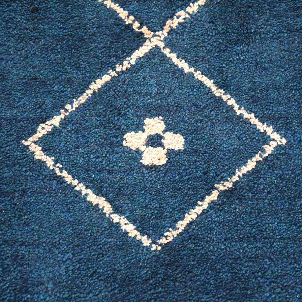 HAND KNOTTED LOOM SILK ECO-FRIENDLY RUGS-6'x9',Rectangle,Blue Beige,Contemporary