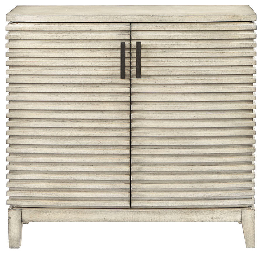 Madison Park Distressed Rustic 2-Door Accent Chest, Cream