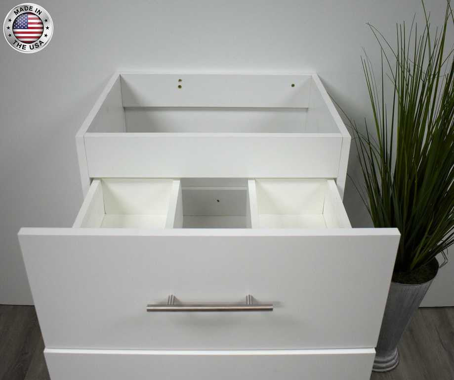 Napa 30" Modern Floating Bathroom Vanity With Round Handles Cabinet Only, White